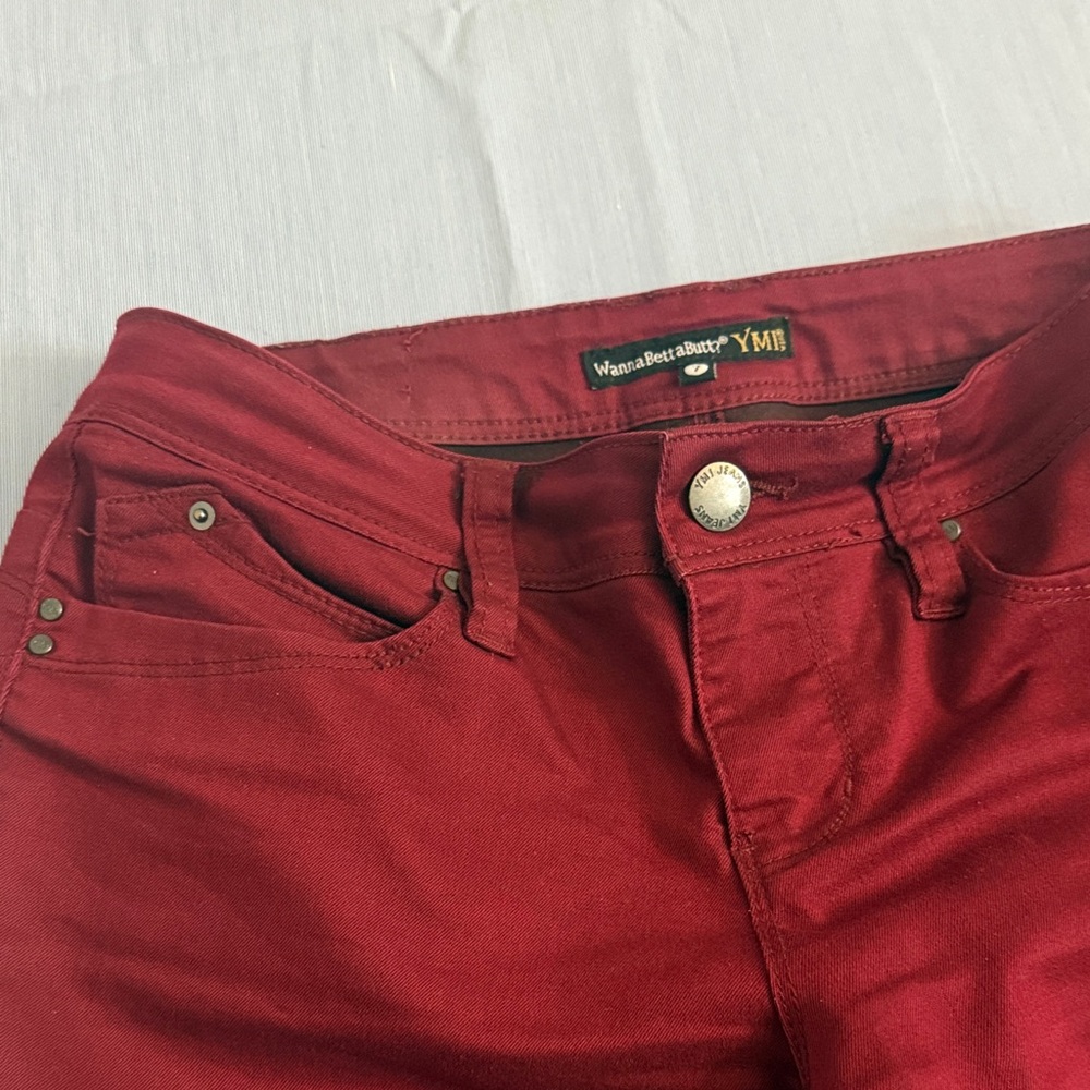 Vibrant Red Skinny Jeans for Women - Picture 2 of 5
